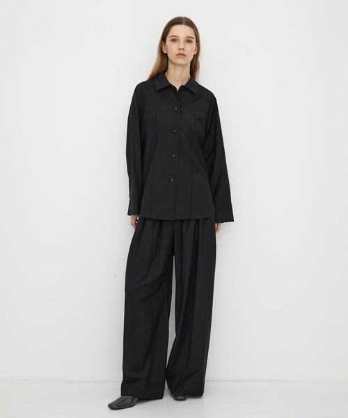 UNITED TOKYO（ユナイテッドトウキョウ）の「【新作】Super120s Wool Relax Trousers｜｜秋服/オフィスカジュアル/セットアップ/オケージョン/ストレッチ/細見え/ワイドパンツ（その他パンツ・レディース・ブラウン/ブラック/ダークグレー・1/2）」の9枚目の写真