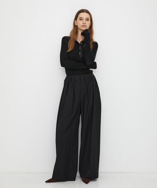 UNITED TOKYO（ユナイテッドトウキョウ）の「【新作】Super120s Wool Relax Trousers｜｜秋服/オフィスカジュアル/セットアップ/オケージョン/ストレッチ/細見え/ワイドパンツ（その他パンツ・レディース・ブラウン/ブラック/ダークグレー・1/2）」の11枚目の写真
