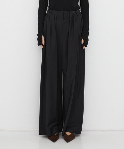 UNITED TOKYO（ユナイテッドトウキョウ）の「【新作】Super120s Wool Relax Trousers｜｜秋服/オフィスカジュアル/セットアップ/オケージョン/ストレッチ/細見え/ワイドパンツ（その他パンツ・レディース・ブラウン/ブラック/ダークグレー・1/2）」の12枚目の写真