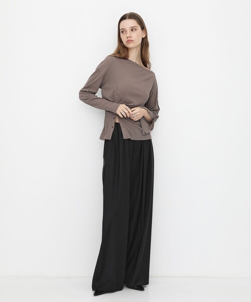 UNITED TOKYO（ユナイテッドトウキョウ）の「【新作】Super120s Wool Relax Trousers｜｜秋服/オフィスカジュアル/セットアップ/オケージョン/ストレッチ/細見え/ワイドパンツ（その他パンツ・レディース・ブラウン/ブラック/ダークグレー・1/2）」の18枚目の写真