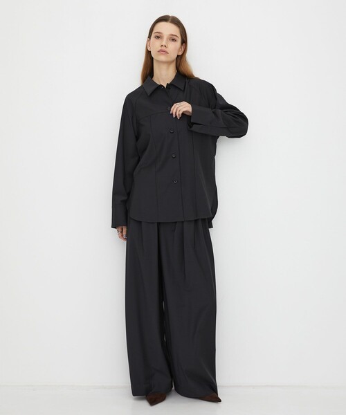 UNITED TOKYO（ユナイテッドトウキョウ）の「【新作】Super120s Wool Relax Trousers｜｜秋服/オフィスカジュアル/セットアップ/オケージョン/ストレッチ/細見え/ワイドパンツ（その他パンツ・レディース・ブラウン/ブラック/ダークグレー・1/2）」の20枚目の写真