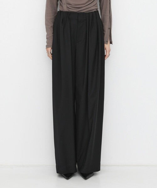 UNITED TOKYO（ユナイテッドトウキョウ）の「【新作】Super120s Wool Relax Trousers｜｜秋服/オフィスカジュアル/セットアップ/オケージョン/ストレッチ/細見え/ワイドパンツ（その他パンツ・レディース・ブラウン/ブラック/ダークグレー・1/2）」の21枚目の写真