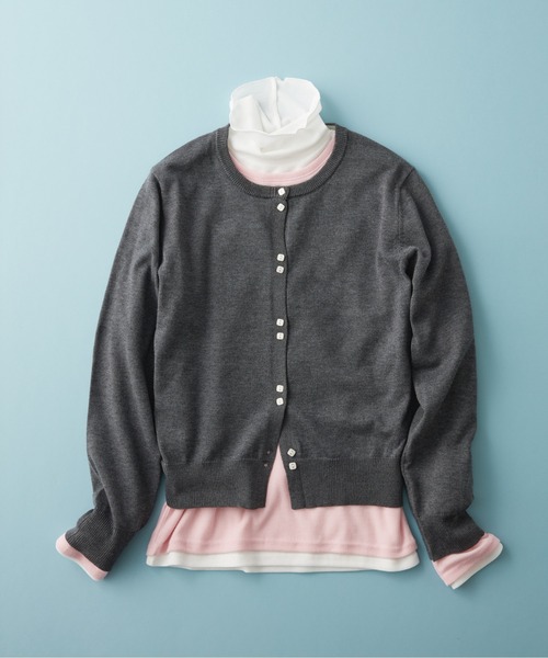 GEORGE'S(ジョージズ)の「【MULTI PALETTE】ニットカーディガン(カーディガン/ボレロ・レディース・レッド/ブルー/ピンク/ブラック/グレー/イエロー/オフホワイト/ブラウン・FREE)」の3枚目の写真