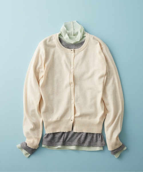 GEORGE'S(ジョージズ)の「【MULTI PALETTE】ニットカーディガン(カーディガン/ボレロ・レディース・レッド/ブルー/ピンク/ブラック/グレー/イエロー/オフホワイト/ブラウン・FREE)」の1枚目の写真