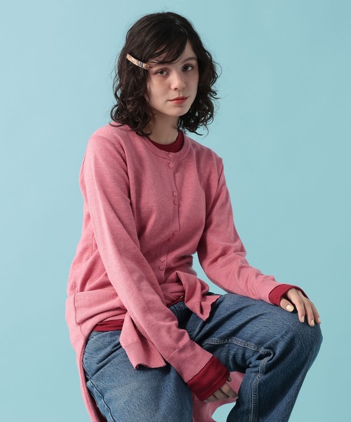 GEORGE'S(ジョージズ)の「【MULTI PALETTE】ニットカーディガン(カーディガン/ボレロ・レディース・レッド/ブルー/ピンク/ブラック/グレー/イエロー/オフホワイト/ブラウン・FREE)」の7枚目の写真