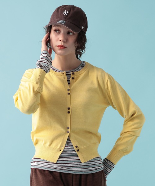 GEORGE'S(ジョージズ)の「【MULTI PALETTE】ニットカーディガン(カーディガン/ボレロ・レディース・レッド/ブルー/ピンク/ブラック/グレー/イエロー/オフホワイト/ブラウン・FREE)」の6枚目の写真