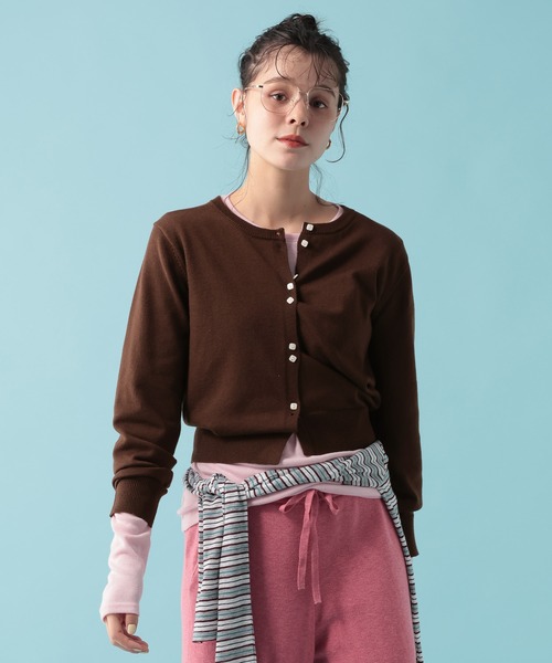 GEORGE'S(ジョージズ)の「【MULTI PALETTE】ニットカーディガン(カーディガン/ボレロ・レディース・レッド/ブルー/ピンク/ブラック/グレー/イエロー/オフホワイト/ブラウン・FREE)」の16枚目の写真