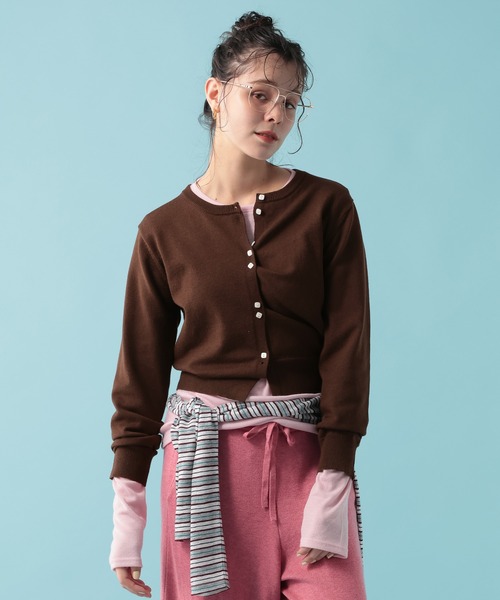 GEORGE'S(ジョージズ)の「【MULTI PALETTE】ニットカーディガン(カーディガン/ボレロ・レディース・レッド/ブルー/ピンク/ブラック/グレー/イエロー/オフホワイト/ブラウン・FREE)」の17枚目の写真
