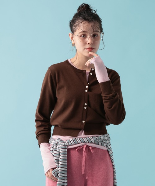 GEORGE'S(ジョージズ)の「【MULTI PALETTE】ニットカーディガン(カーディガン/ボレロ・レディース・レッド/ブルー/ピンク/ブラック/グレー/イエロー/オフホワイト/ブラウン・FREE)」の18枚目の写真