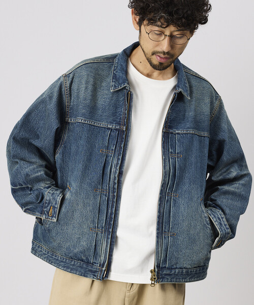 FREAK'S STORE(フリークスストア)の「ZIP デニム トラッカージャケット(デニムジャケット・メンズ・ネイビー/サックスブルー・MEDIUM/LARGE)」の1枚目の写真