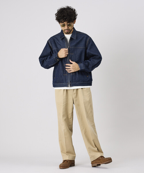 FREAK'S STORE(フリークスストア)の「ZIP デニム トラッカージャケット(デニムジャケット・メンズ・ネイビー/サックスブルー・MEDIUM/LARGE)」の7枚目の写真