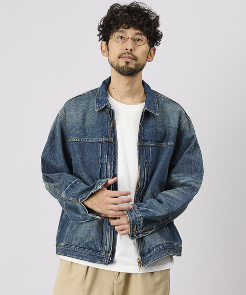 FREAK'S STORE(フリークスストア)の「ZIP デニム トラッカージャケット(デニムジャケット・メンズ・ネイビー/サックスブルー・MEDIUM/LARGE)」の19枚目の写真