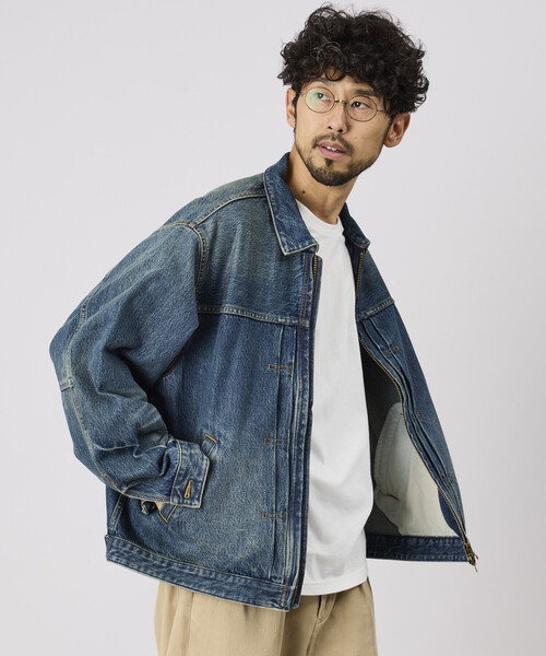 FREAK'S STORE(フリークスストア)の「ZIP デニム トラッカージャケット(デニムジャケット・メンズ・ネイビー/サックスブルー・MEDIUM/LARGE)」の14枚目の写真