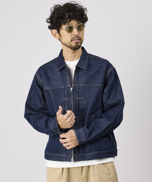 FREAK'S STORE(フリークスストア)の「ZIP デニム トラッカージャケット(デニムジャケット・メンズ・ネイビー/サックスブルー・MEDIUM/LARGE)」の8枚目の写真
