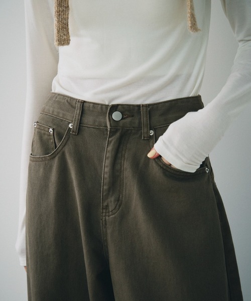 full/fill.(フルフィル)の「back buckle denim pants / バックバックルデニムパンツ(デニムパンツ・レディース・ブルー/ブラウン・S)」の10枚目の写真