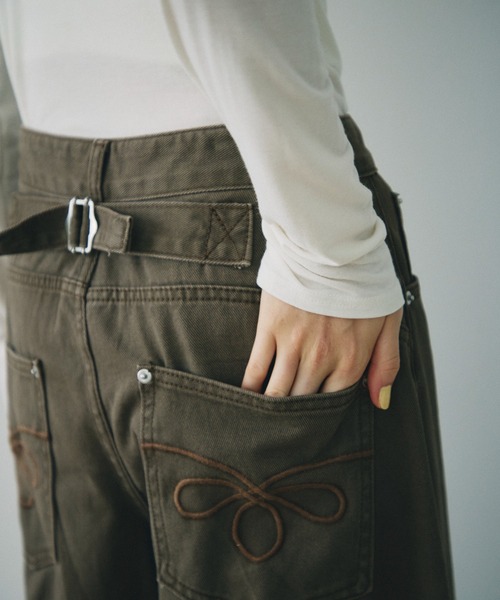 full/fill.(フルフィル)の「back buckle denim pants / バックバックルデニムパンツ(デニムパンツ・レディース・ブルー/ブラウン・S)」の12枚目の写真