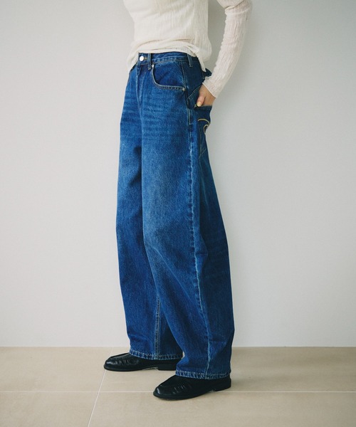 full/fill.(フルフィル)の「back buckle denim pants / バックバックルデニムパンツ(デニムパンツ・レディース・ブルー/ブラウン・S)」の18枚目の写真