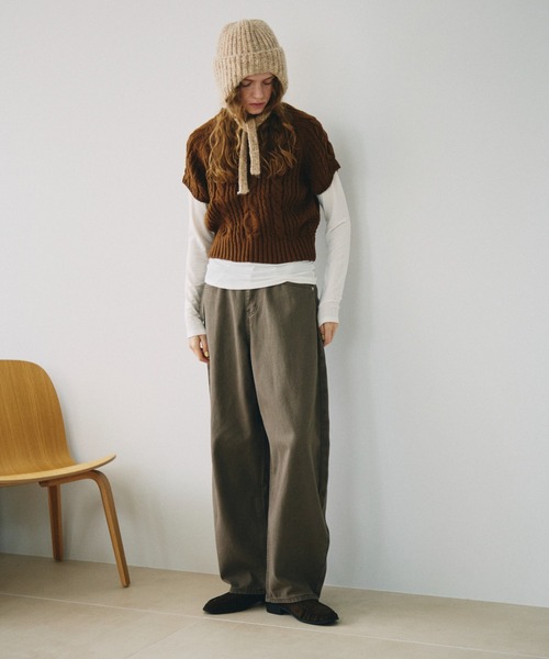 full/fill.(フルフィル)の「back buckle denim pants / バックバックルデニムパンツ(デニムパンツ・レディース・ブルー/ブラウン・S)」の4枚目の写真