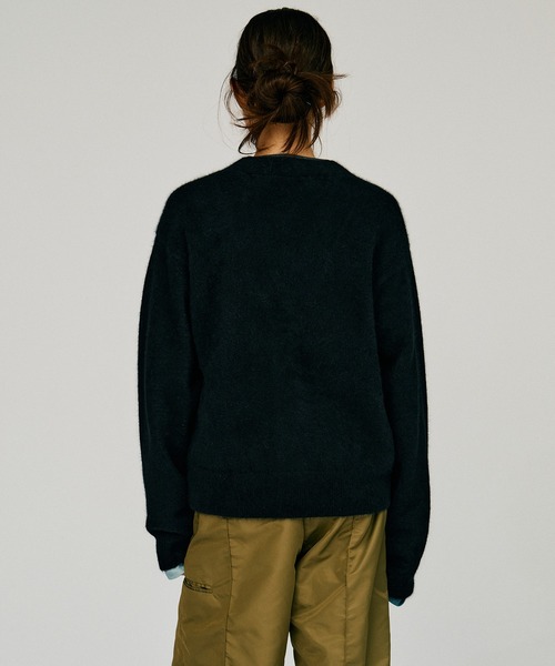 PRANK PROJECT(プランクプロジェクト)の「【2026Winter Pre-Order】FOXブレンドダブルネックカーディガン / Fox Blend Double Neck Cardigan(カーディガン/ボレロ・レディース・グレー/ブラック・FREE)」の8枚目の写真