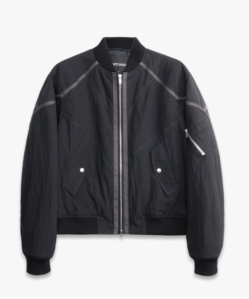 DOFFJASON(ドフジェーソン)の「パイピングラインパネルド MA-1ジャケット ブラック(ブルゾン・メンズ・その他・MEDIUM)」の3枚目の写真