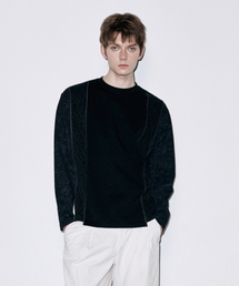 COLD BLANKET（コールドブランケット）の「切り替え配色アンバランスカットレイヤードルーズフィットロングスリーブ（Tシャツ/カットソー）」