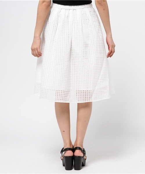 ikka（イッカ）の「シアチェックスカート（スカート・レディース・ネイビー/ホワイト・MEDIUM/LARGE）」の5枚目の写真