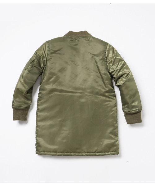 ikka(イッカ)の「【キッズ】 ロングMA-1 (120~160cm) (MA-1・キッズ・ダークグリーン・150cm/130cm/120cm/140cm)」の2枚目の写真