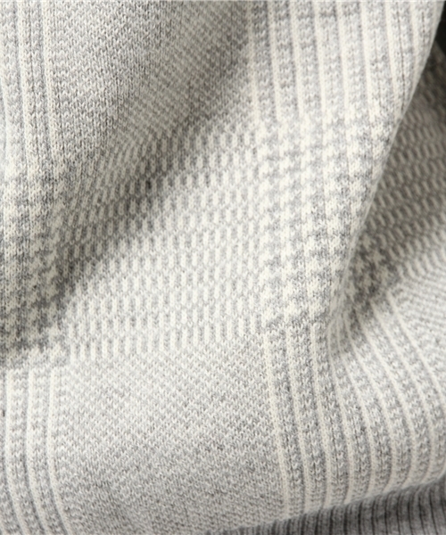 VIS（ビス）の「【セットアップ対応商品】グレンチェックジャカードオフショルダープルオーバー（ニット/セーター・レディース・ライトグレー/ブラック系その他・F）」の8枚目の写真