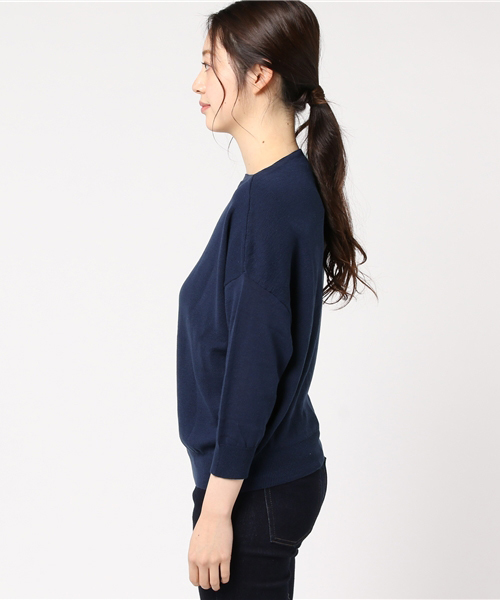 POU DOU DOU（プードゥドゥ）の「ドロップショルダーゆるトップス（ニット/セーター・レディース・グレー/イエロー/ネイビー/レッド/ピンク・3）」の7枚目の写真