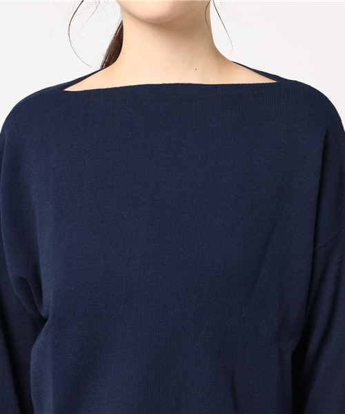 POU DOU DOU（プードゥドゥ）の「ドロップショルダーゆるトップス（ニット/セーター・レディース・グレー/イエロー/ネイビー/レッド/ピンク・3）」の9枚目の写真