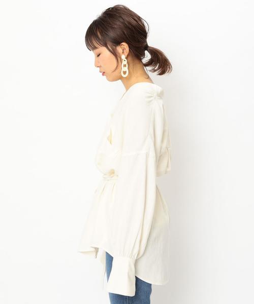 Another Edition（アナザーエディション）の「スタンドカラーシャツⅡ（シャツ/ブラウス・レディース・オフホワイト/オリーブ/ライトブルー・フリー）」の5枚目の写真
