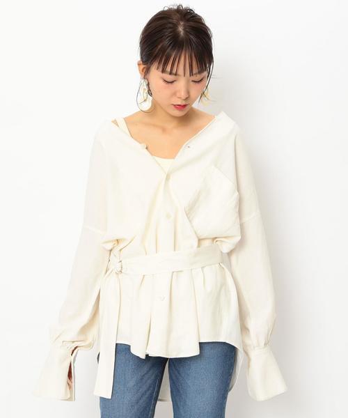 Another Edition（アナザーエディション）の「スタンドカラーシャツⅡ（シャツ/ブラウス・レディース・オフホワイト/オリーブ/ライトブルー・フリー）」の19枚目の写真