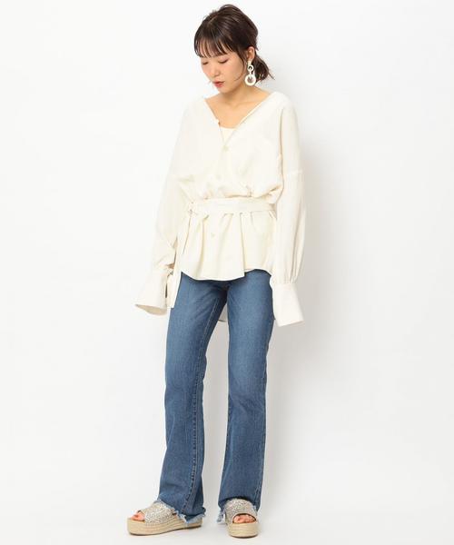 Another Edition（アナザーエディション）の「スタンドカラーシャツⅡ（シャツ/ブラウス・レディース・オフホワイト/オリーブ/ライトブルー・フリー）」の20枚目の写真