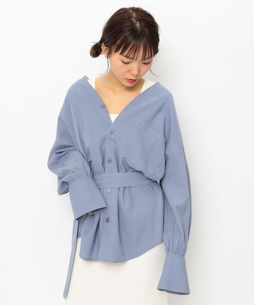 Another Edition（アナザーエディション）の「スタンドカラーシャツⅡ（シャツ/ブラウス・レディース・オフホワイト/オリーブ/ライトブルー・フリー）」の21枚目の写真