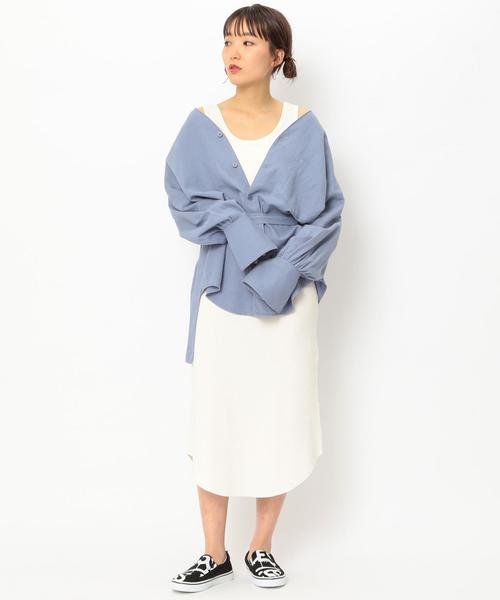 Another Edition（アナザーエディション）の「スタンドカラーシャツⅡ（シャツ/ブラウス・レディース・オフホワイト/オリーブ/ライトブルー・フリー）」の10枚目の写真