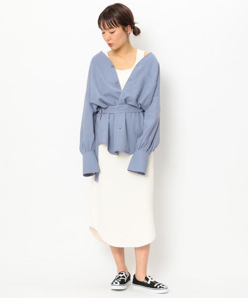 Another Edition（アナザーエディション）の「スタンドカラーシャツⅡ（シャツ/ブラウス・レディース・オフホワイト/オリーブ/ライトブルー・フリー）」の11枚目の写真