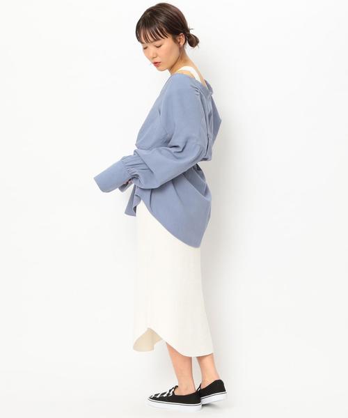 Another Edition（アナザーエディション）の「スタンドカラーシャツⅡ（シャツ/ブラウス・レディース・オフホワイト/オリーブ/ライトブルー・フリー）」の12枚目の写真