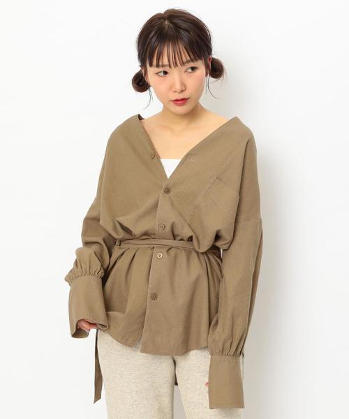 Another Edition（アナザーエディション）の「スタンドカラーシャツⅡ（シャツ/ブラウス・レディース・オフホワイト/オリーブ/ライトブルー・フリー）」の13枚目の写真