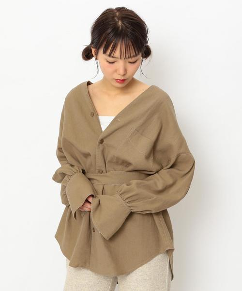 Another Edition（アナザーエディション）の「スタンドカラーシャツⅡ（シャツ/ブラウス・レディース・オフホワイト/オリーブ/ライトブルー・フリー）」の14枚目の写真