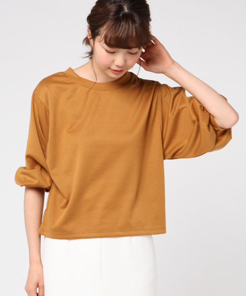 N.（N. Natural Beauty Basic）（エヌエヌナチュラルビューティーベーシック）の「ポンチボリュームスリーブカットソー（Tシャツ/カットソー・レディース・ホワイト/ネイビー/ベージュ・MEDIUM）」の12枚目の写真