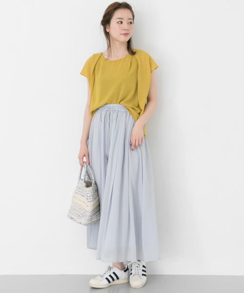 URBAN RESEARCH（アーバンリサーチ）の「ウォッシャブルタックジョーゼットブラウス（シャツ/ブラウス・レディース・オフホワイト/ベージュ系その他/ブラック/マスタード・FREE）」の8枚目の写真