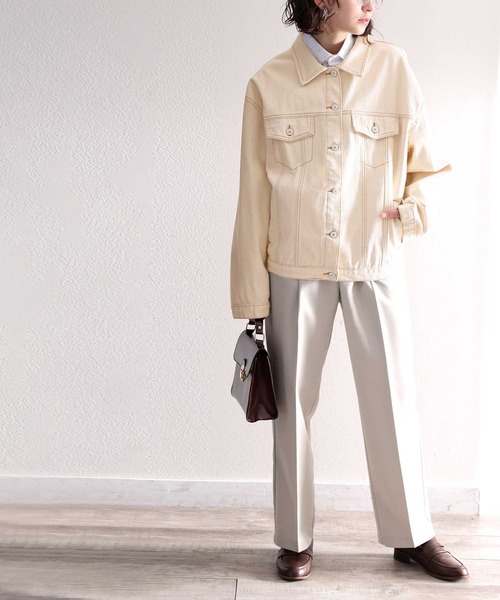 セール】ゆるビッグシルエットのコットン&デニムジャケット（デニム