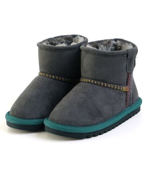 Ampersand(アンパサンド)の「トドラーボアショートブーツ(ブーツ・キッズ・ブラック/レッド/ベージュ/エメラルド/ネイビー/レインボー/ブラウン/チャコール・20/21/18/16/17/19)」の3枚目の写真