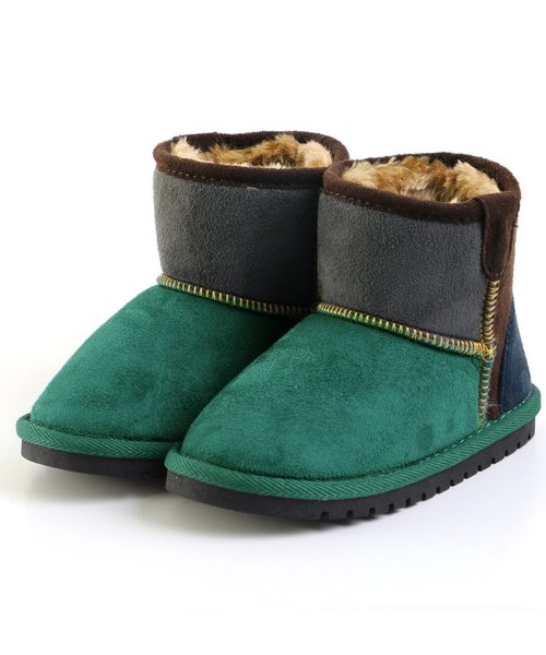 Ampersand(アンパサンド)の「トドラーボアショートブーツ(ブーツ・キッズ・ブラック/レッド/ベージュ/エメラルド/ネイビー/レインボー/ブラウン/チャコール・20/21/18/16/17/19)」の1枚目の写真