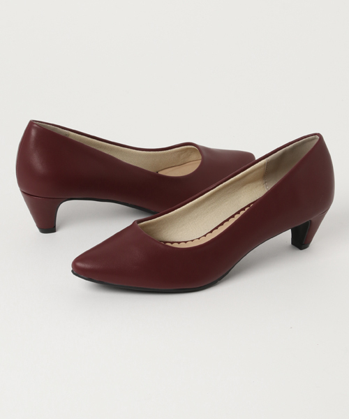 Green　Parks（グリーンパークス）の「・カラーローヒールパンプス（パンプス・レディース・ボルドー/レオパード/ブラック/マスタード/グリーン/スモークピンク・M/L）」の5枚目の写真