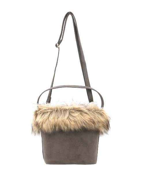 Luz Llena（ラズレナ）の「[2way]エコファー付きバケツ型ショルダーバッグ（ショルダーバッグ・レディース・ブラウン/アイボリー・ﾌﾘ-）」の9枚目の写真