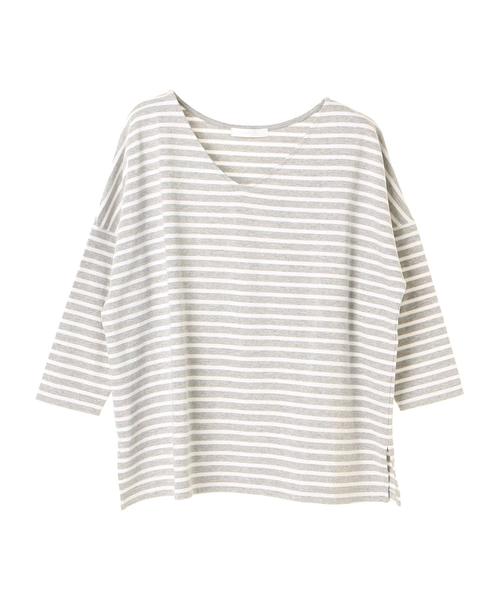 AMERICAN HOLIC(アメリカンホリック)の「・ボーダードロップショルダー長袖プルオーバー(Tシャツ/カットソー・レディース・ネイビー/レッド/グリーン/杢グレー/ブラック/ピンク・FREE)」の20枚目の写真