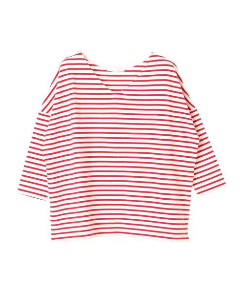 AMERICAN HOLIC(アメリカンホリック)の「・ボーダードロップショルダー長袖プルオーバー(Tシャツ/カットソー・レディース・ネイビー/レッド/グリーン/杢グレー/ブラック/ピンク・FREE)」の17枚目の写真