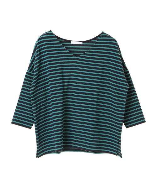 AMERICAN HOLIC(アメリカンホリック)の「・ボーダードロップショルダー長袖プルオーバー(Tシャツ/カットソー・レディース・ネイビー/レッド/グリーン/杢グレー/ブラック/ピンク・FREE)」の16枚目の写真