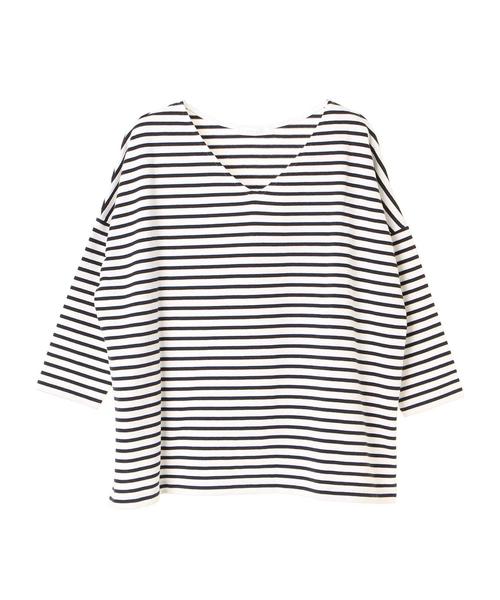 AMERICAN HOLIC(アメリカンホリック)の「・ボーダードロップショルダー長袖プルオーバー(Tシャツ/カットソー・レディース・ネイビー/レッド/グリーン/杢グレー/ブラック/ピンク・FREE)」の15枚目の写真